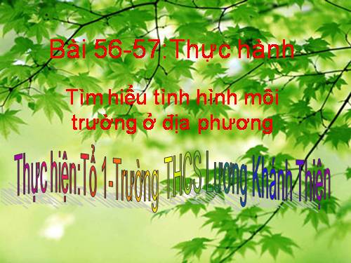 Bài 56. Thực hành: Tìm hiểu tình hình môi trường ở địa phương