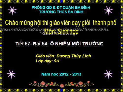 Bài 54. Ô nhiễm môi trường