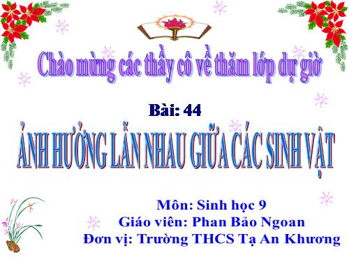 Bài 44. Ảnh hưởng lẫn nhau giữa các sinh vật