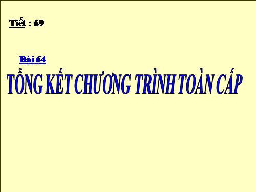 Bài 64. Tổng kết chương trình toàn cấp