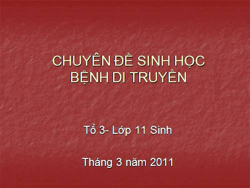 Bài 29. Bệnh và tật di truyền ở người