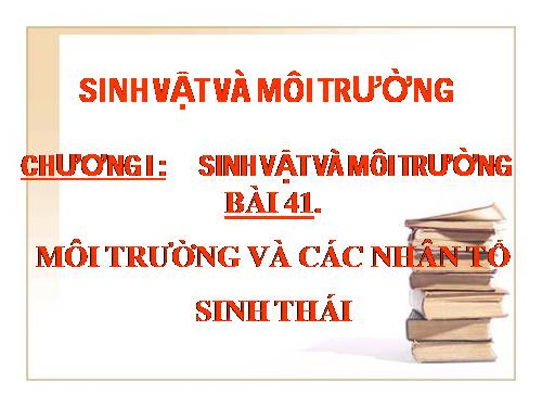 Bài 41. Môi trường và các nhân tố sinh thái