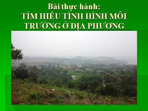 Bài 56. Thực hành: Tìm hiểu tình hình môi trường ở địa phương