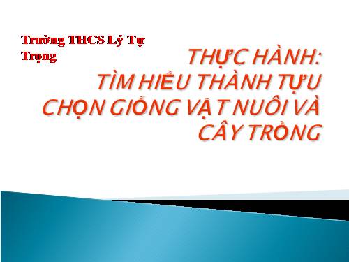 Bài 39. Thực hành: Tìm hiểu thành tựu chọn giống vật nuôi và cây trồng