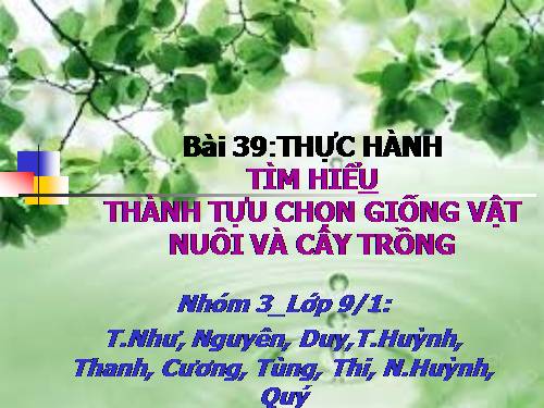 Bài 39. Thực hành: Tìm hiểu thành tựu chọn giống vật nuôi và cây trồng