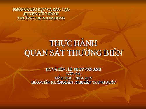 Bài 27. Thực hành: Quan sát thường biến