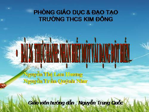 Bài 26. Thực hành: Nhận biết một vài dạng đột biến