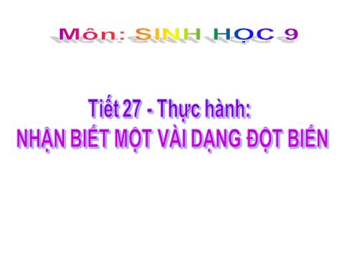 Bài 26. Thực hành: Nhận biết một vài dạng đột biến