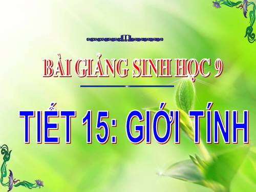 Bài 12. Cơ chế xác định giới tính