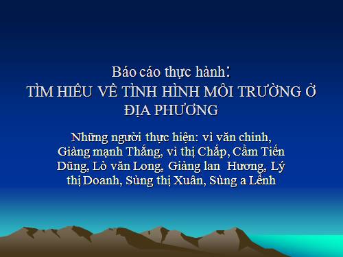 Bài 56. Thực hành: Tìm hiểu tình hình môi trường ở địa phương