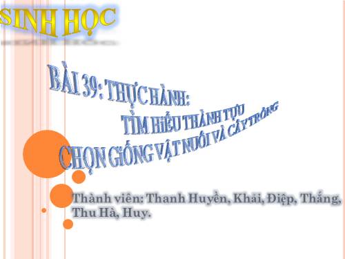 Bài 39. Thực hành: Tìm hiểu thành tựu chọn giống vật nuôi và cây trồng