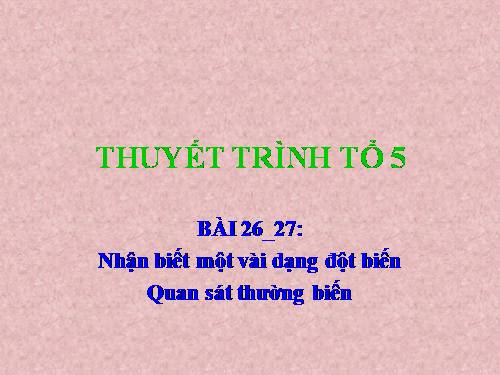 Bài 26. Thực hành: Nhận biết một vài dạng đột biến