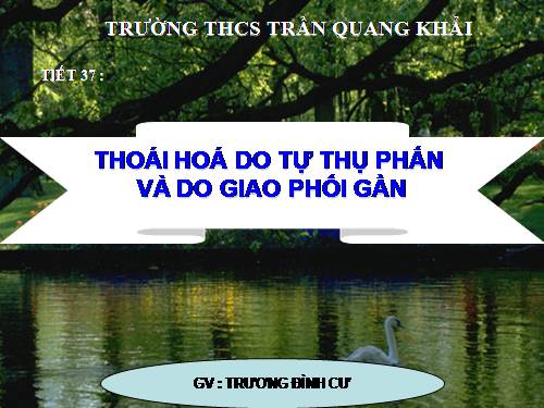 Bài 34. Thoái hoá do tự thụ phấn và do giao phối gần