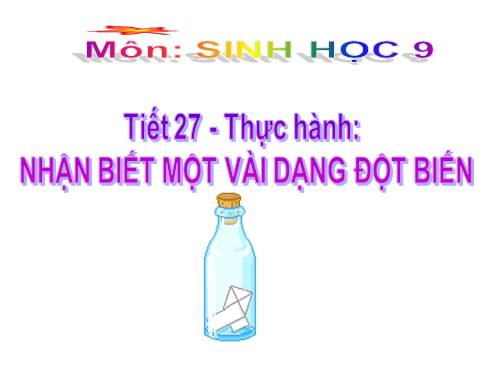 Bài 26. Thực hành: Nhận biết một vài dạng đột biến