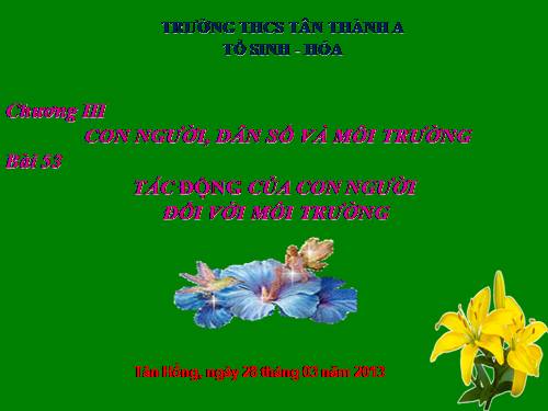 Bài 53. Tác động của con người đối với môi trường