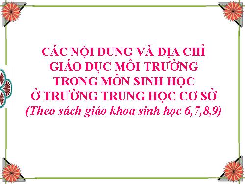 Giáo dục môi trường