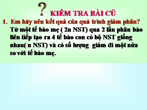 Bài 11. Phát sinh giao tử và thụ tinh