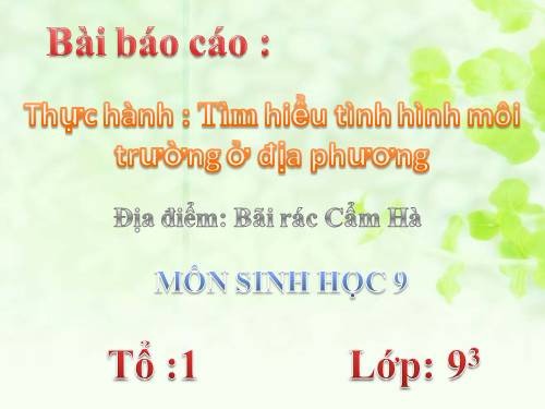 Bài 57. Thực hành: Tìm hiểu tình hình môi trường ở địa phương