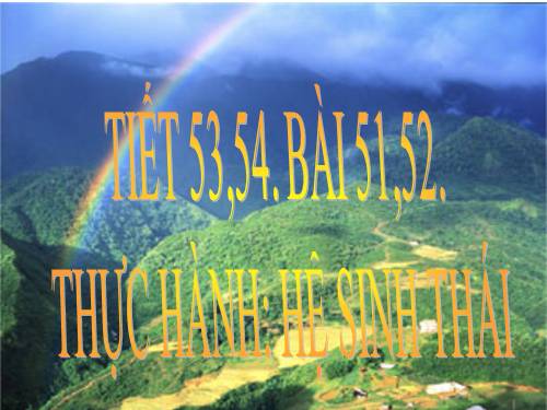 Bài 51. Thực hành: Hệ sinh thái