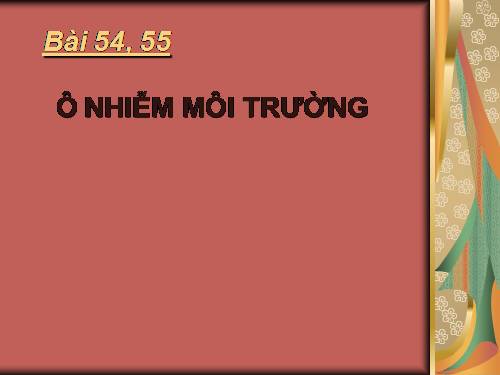 Bài 54. Ô nhiễm môi trường