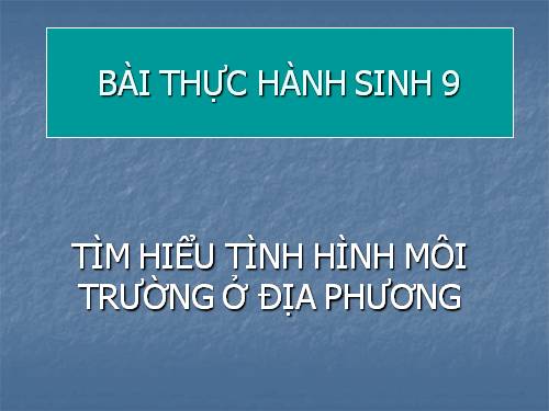 Bài 56. Thực hành: Tìm hiểu tình hình môi trường ở địa phương