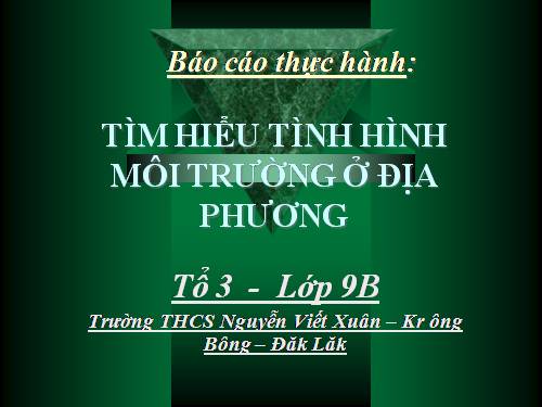 Bài 56. Thực hành: Tìm hiểu tình hình môi trường ở địa phương