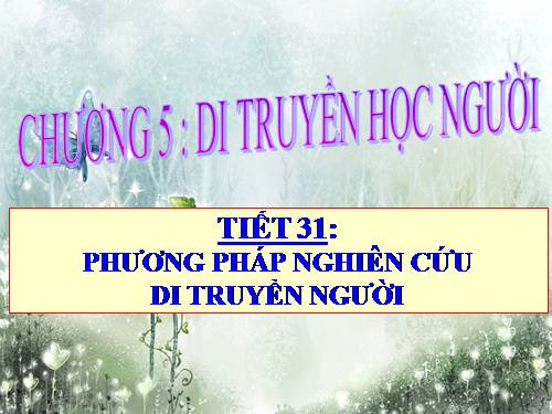 Bài 28. Phương pháp nghiên cứu di truyền người