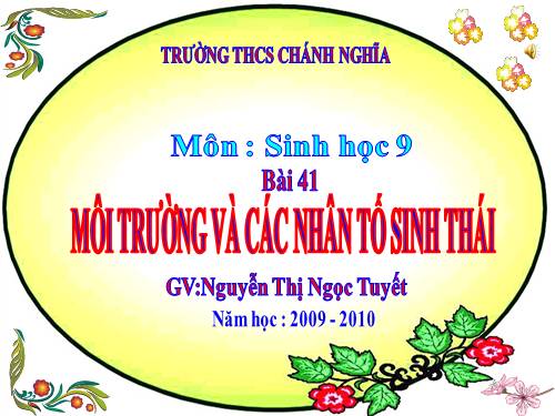 Bài 41. Môi trường và các nhân tố sinh thái