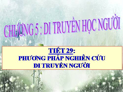 Bài 28. Phương pháp nghiên cứu di truyền người