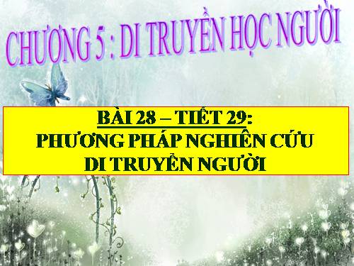 Bài 28. Phương pháp nghiên cứu di truyền người