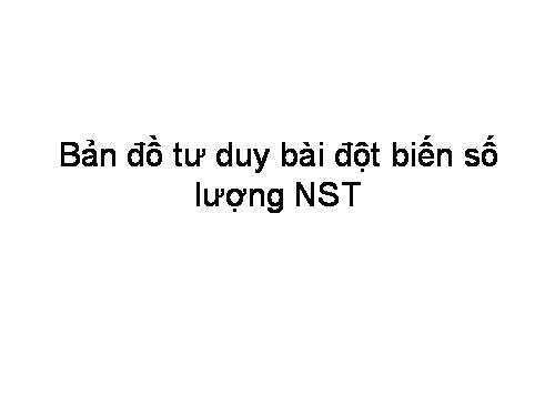 SĐTD đột biến số lượng NSTTT