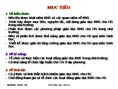 Tập huấn KNS Môn Sinh học THCS