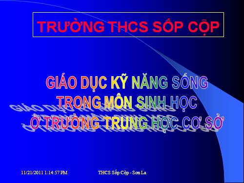 Giáo dục KNS môn Sinh học THCS