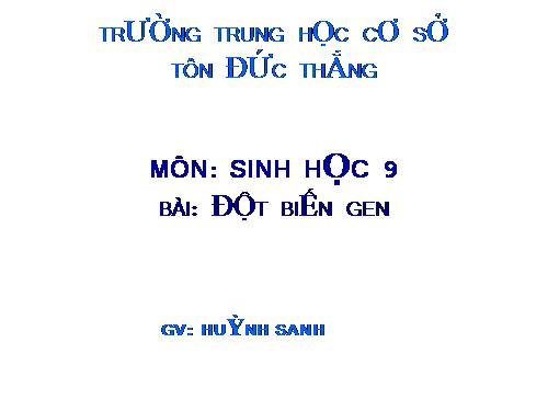 Bài 21. Đột biến gen