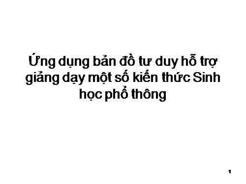 Sử dụng bản đồ tư duy trong dạy Sinh học