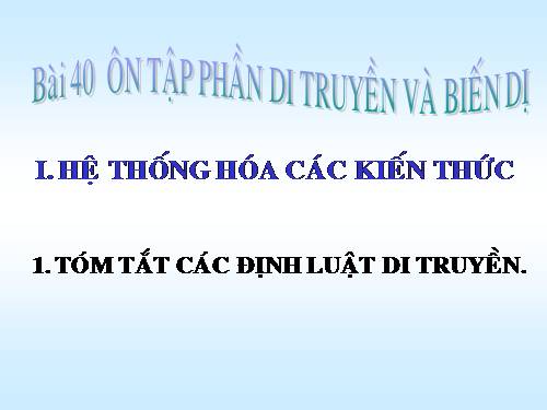 Bài 40. Ôn tập phần Di truyền và biến dị