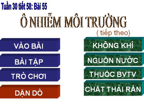 Bài 55. Ô nhiễm môi trường (tiếp theo)