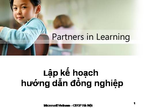 LẬP KẾ HOẠCH HƯỚNG DẪN ĐỒNG NGHIỆP