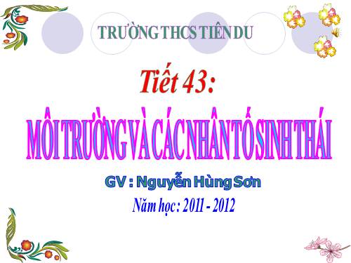 Bài 41. Môi trường và các nhân tố sinh thái