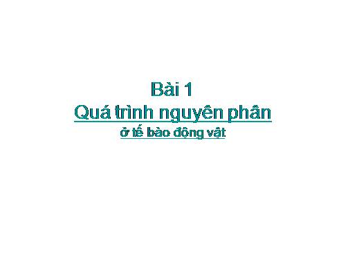Bài 9. Nguyên phân