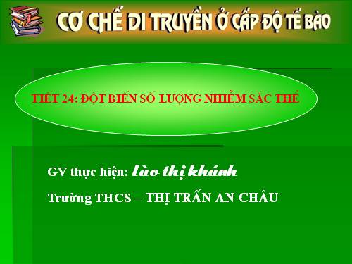 Bài 23. Đột biến số lượng nhiễm sắc thể