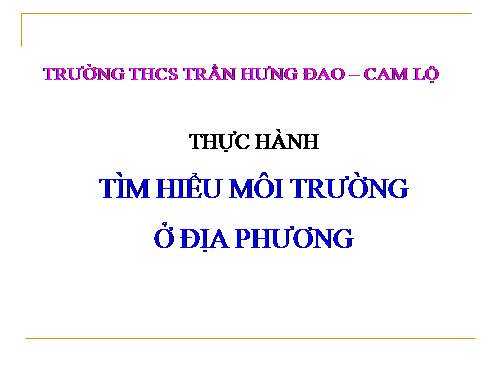 Bài 56. Thực hành: Tìm hiểu tình hình môi trường ở địa phương