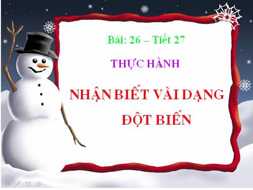 Bài 26. Thực hành: Nhận biết một vài dạng đột biến