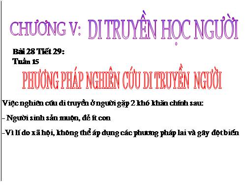 Bài 28. Phương pháp nghiên cứu di truyền người
