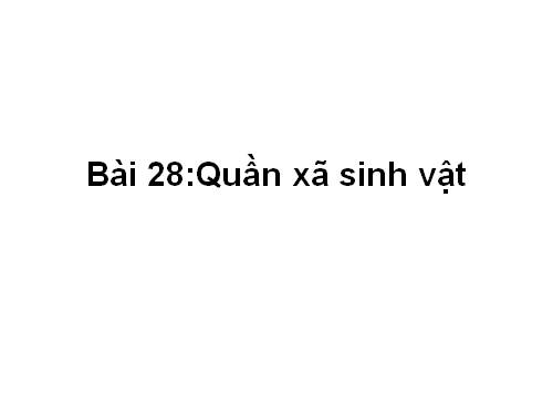 Bài 49. Quần xã sinh vật