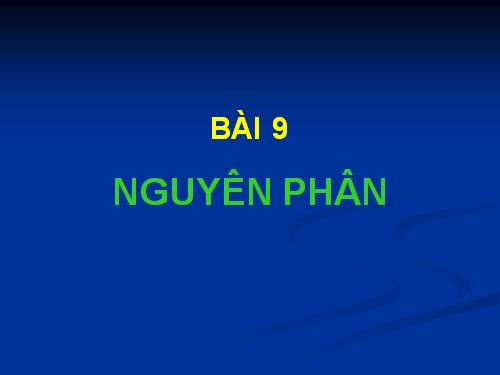 Bài 9. Nguyên phân