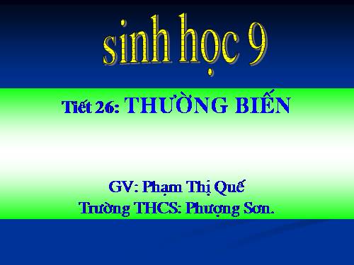 Bài 25. Thường biến