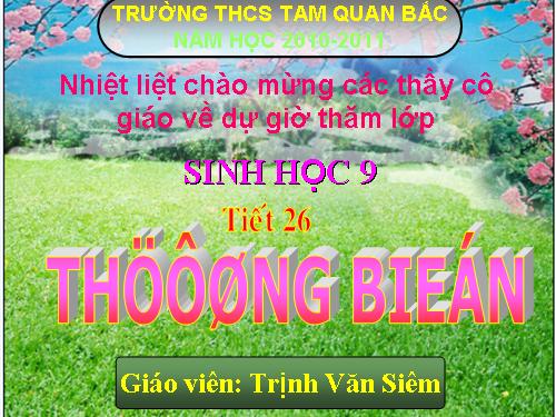 Bài 25. Thường biến