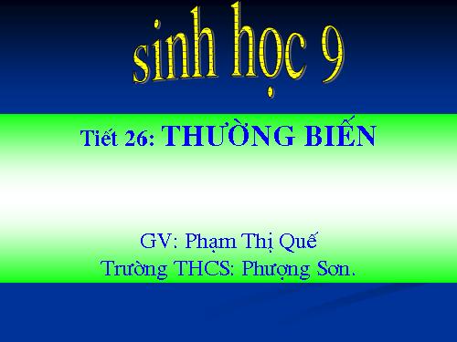 Bài 25. Thường biến