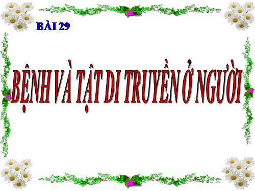 Bài 29. Bệnh và tật di truyền ở người